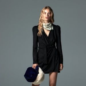 ZARA FAUX BLACK SUEDE DRESS